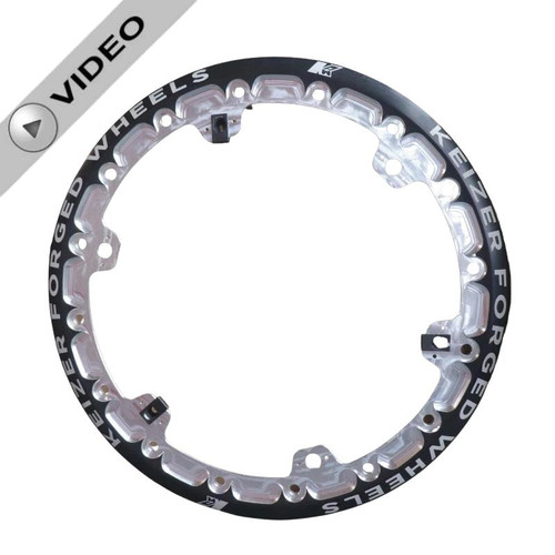 Keizer 15" Forged Beadlock Ring with Threaded Tabs - Black