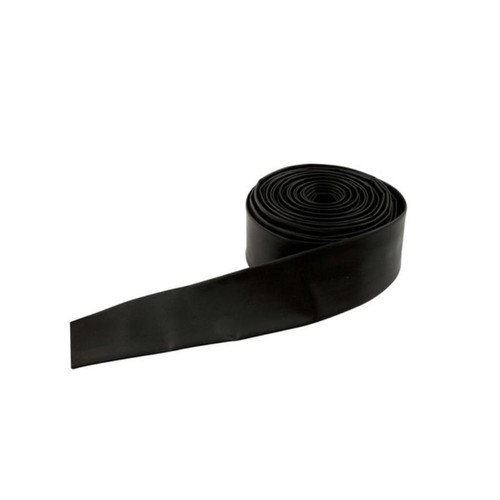 Shrink Sleeve Tubing, 25 ft Long, 1 in Wide, Plastic, Black, Steel, Each