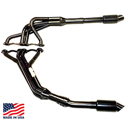 Beyea 602 DLM Headers - 1.63-1.75"-2.75" Collector w/ Extensions and Mufflers