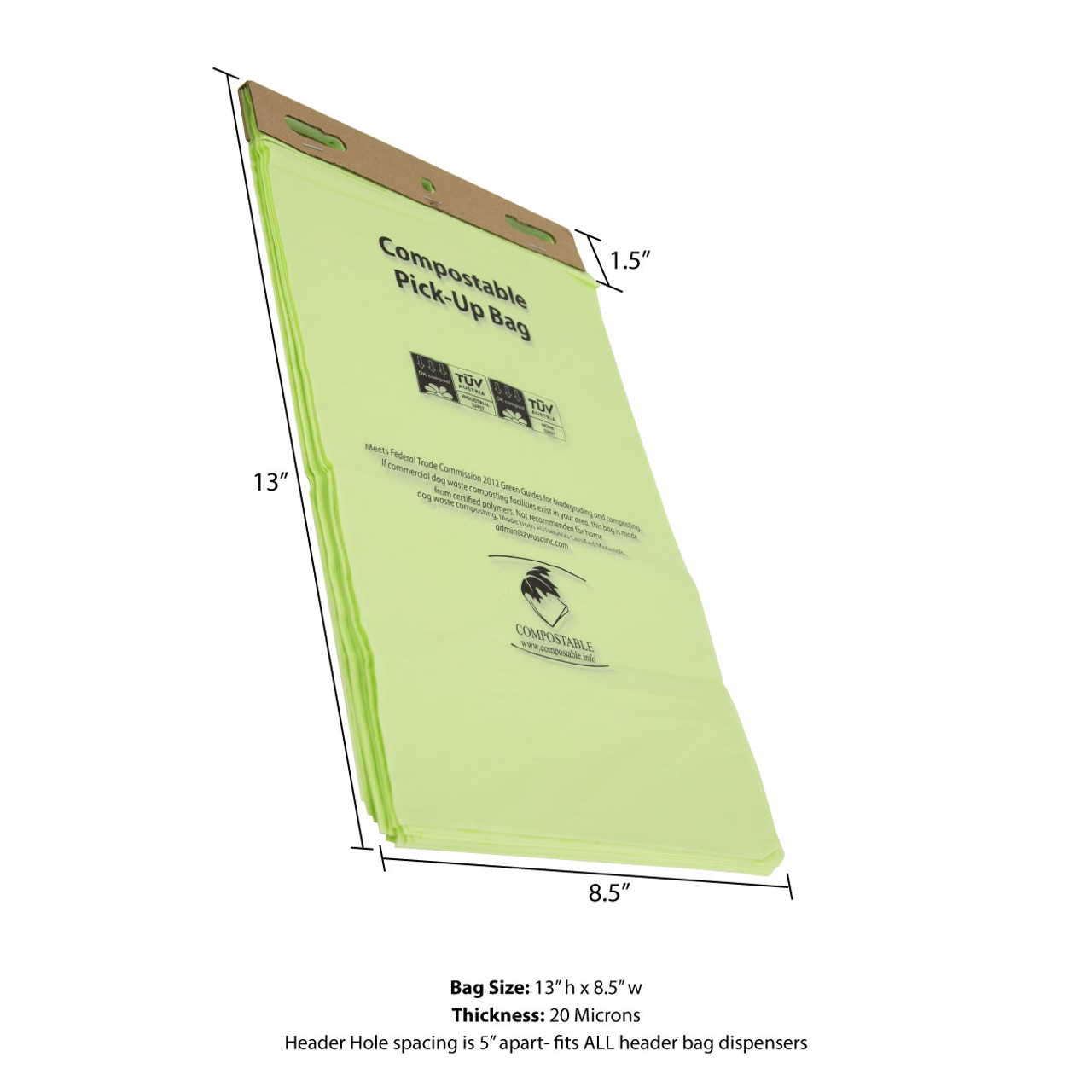 Header Display Bags with Reinforced White Euroslot - 315 x 315 + Lip - Qty  1 Pack of 200