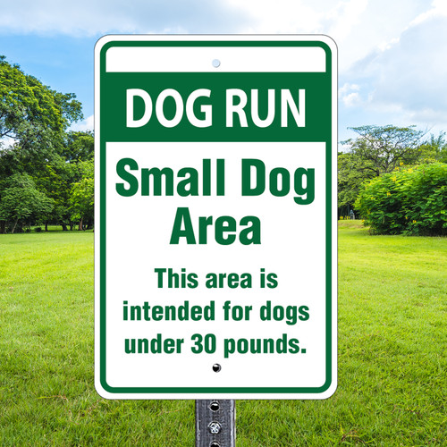 Dog Run Small- 12x18 Aluminum Sign