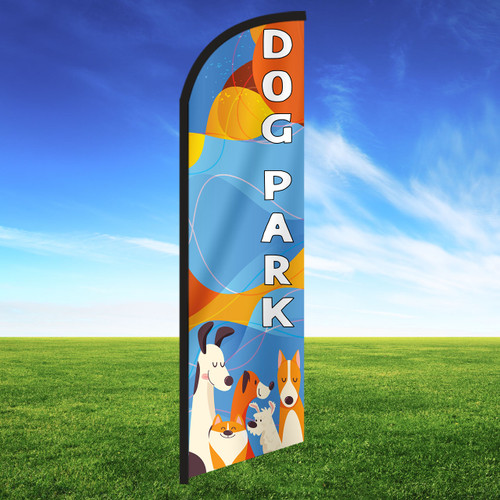 Dog Park Feather Flag - Abstract Dogs Dog Park Feather Flag - Abstract Dogs