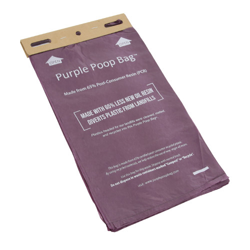 Purple Poop HEADER Bag™ 65% PCR - case of 2000