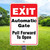 Exit Automatic Gate- 12x18 Aluminum Sign