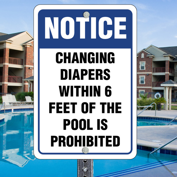 Changing Diapers Prohibited - 12x18 Aluminum Sign