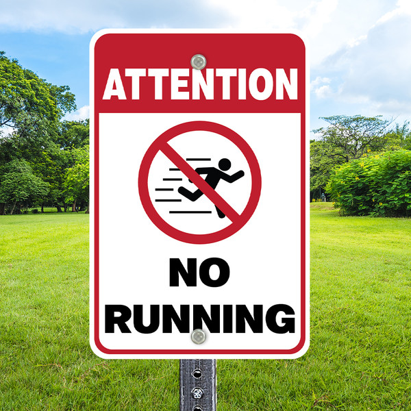 No Running - 12x18 Aluminum Sign