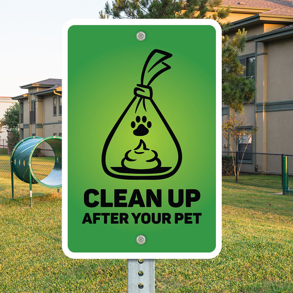 Clean Up After Your Pet - 12x18 Aluminum Sign