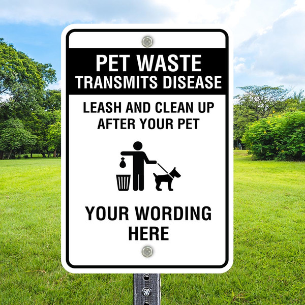 Custom Dog Sign:  Transmits Disease 12"x 18" Aluminum Sign