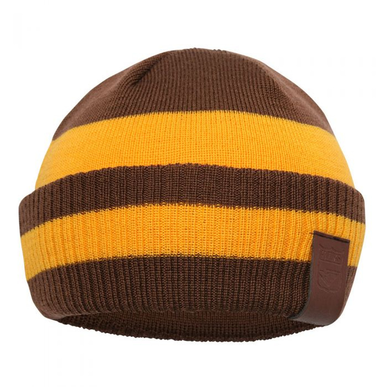 My 1st Hawthorn 100 Merino Wool Kids Beanie Brown Gold