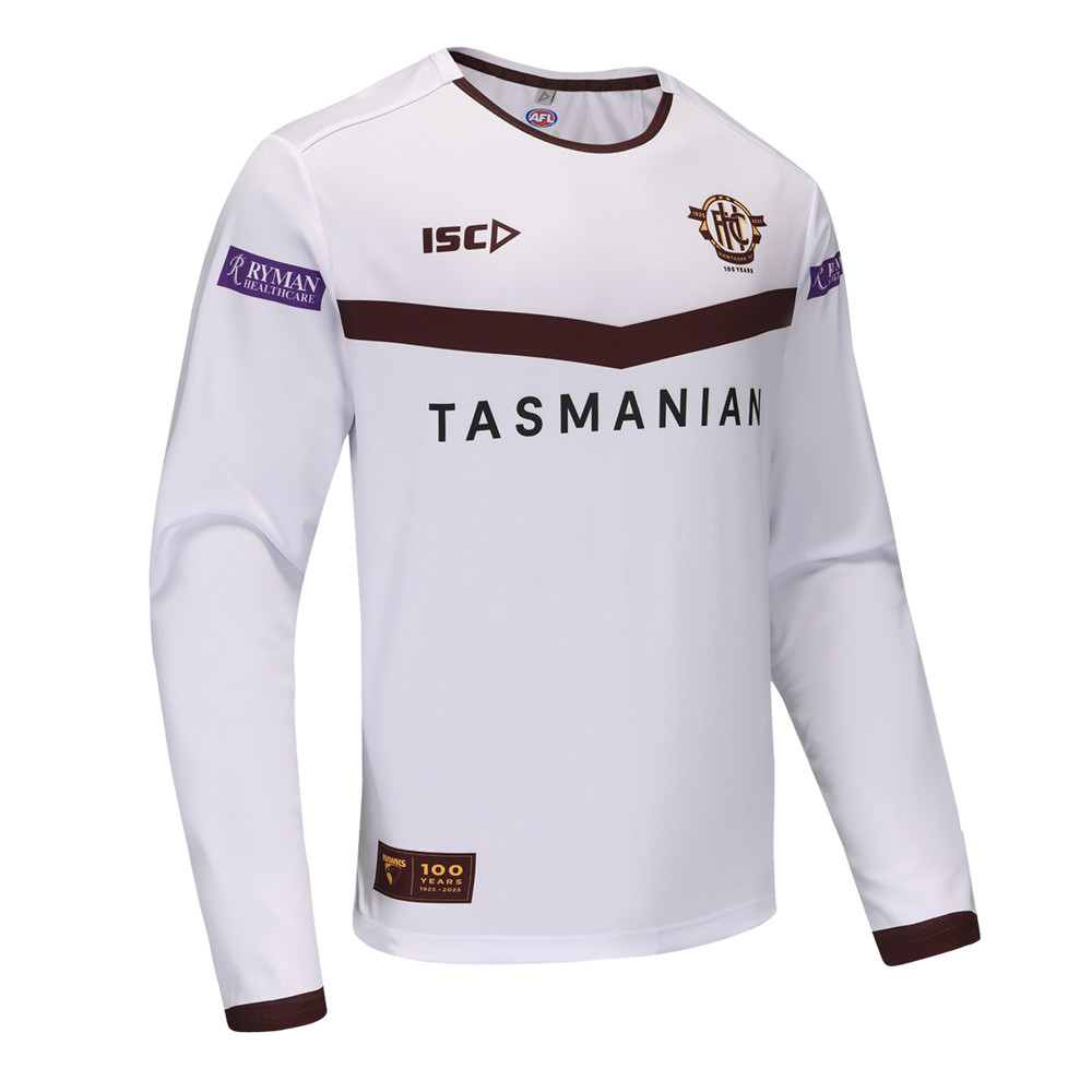 Hawthorn 2025 ISC 100 Year Mens White LS Training Tee