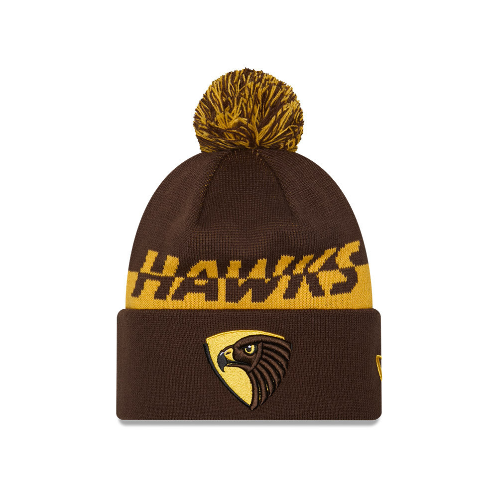 Hawthorn 2026 Q1 Split Script Beanie Brown - HawksNest Official