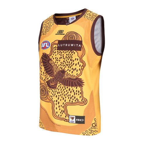 Hawthorn 2024 ISC Mens Gold Indigenous Guernsey