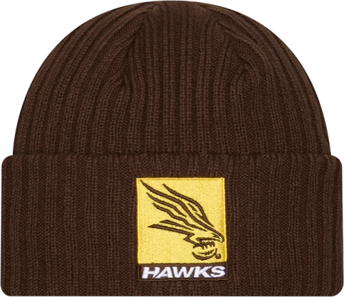 Hawthorn 2026 New Era Heritage Cuff Beanie Brown
