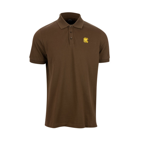 Hawthorn Essential Logo Cotton Pique Emb Polo Brown