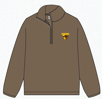 Hawthorn Essentials Half Zip Crew - Brown