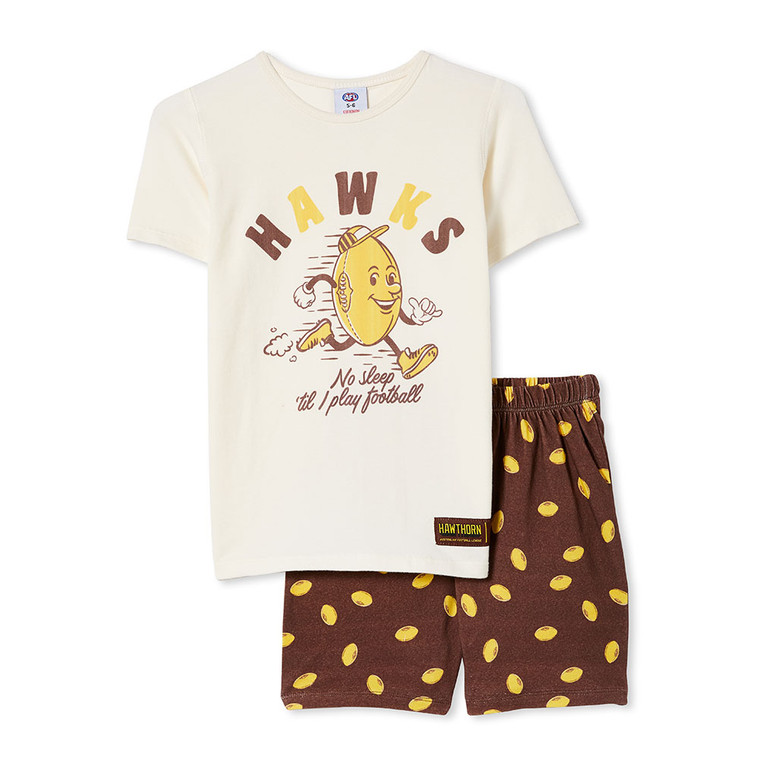 Hawthorn Football Club 2022 Cotton:On Kids No Sleep PJ Set