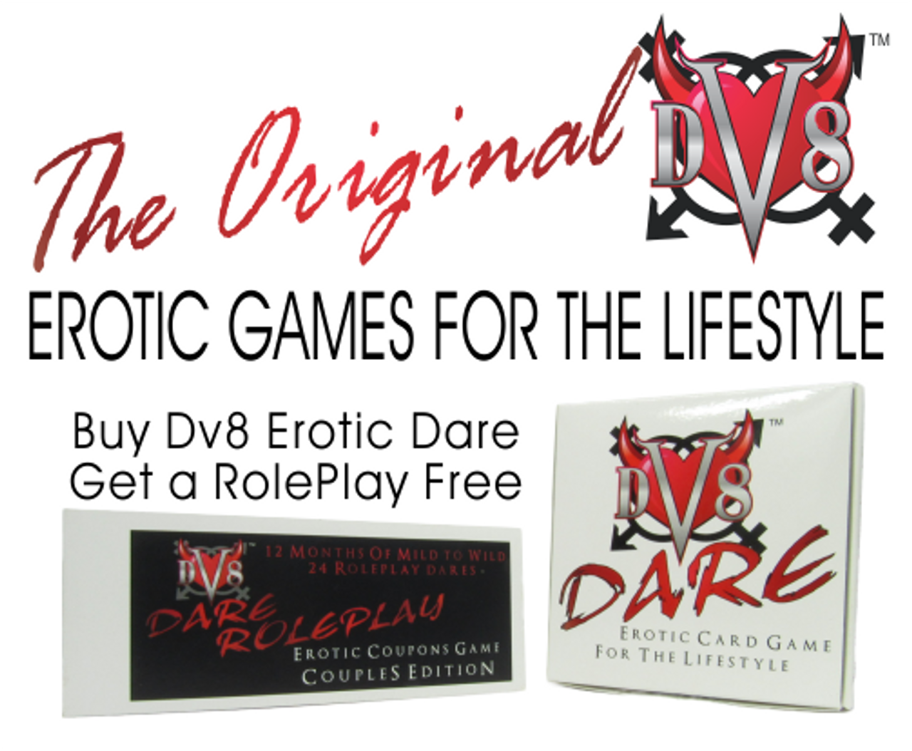 DV8 Erotic Dare for the Lifestyle and DV8 Dare Roleplay Couple Coupon Game bogo