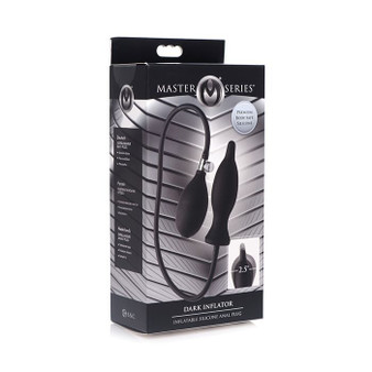 Dark Inflator Inflatable Silicone Anal Plug - Black