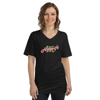 Hotwife Woman's V-Neck Black T-shirt