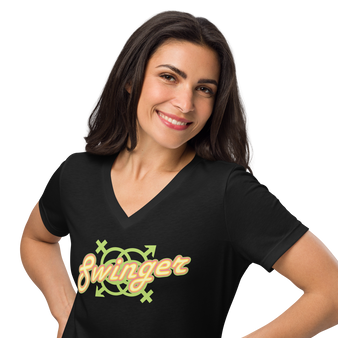 Swinger Woman's V-Neck Black T-shirt