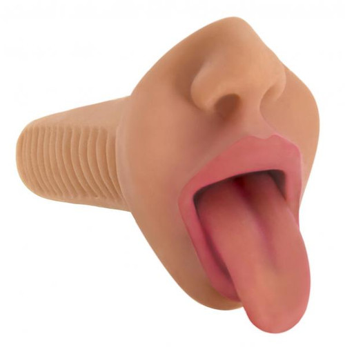 Vibrating bioskin Mouth Stroker Tan