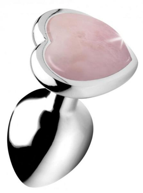 Heart Anal Plug Rose Quartz - Large