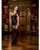 Lace Up Back Garter Dress W/ Attached Stocking Blk O/S