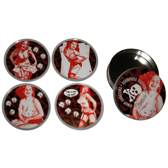 Rockabilly Pin-Up Girls - Set of Four Coasters