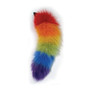 Rainbow Foxy Tail Fur Tail With Stainless Steel Butt Plug