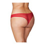 Crotchless Thong w/Pearls - Red