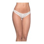Crotchless Thong w/Pearls - White