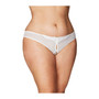 Crotchless Thong w/Pearls - White