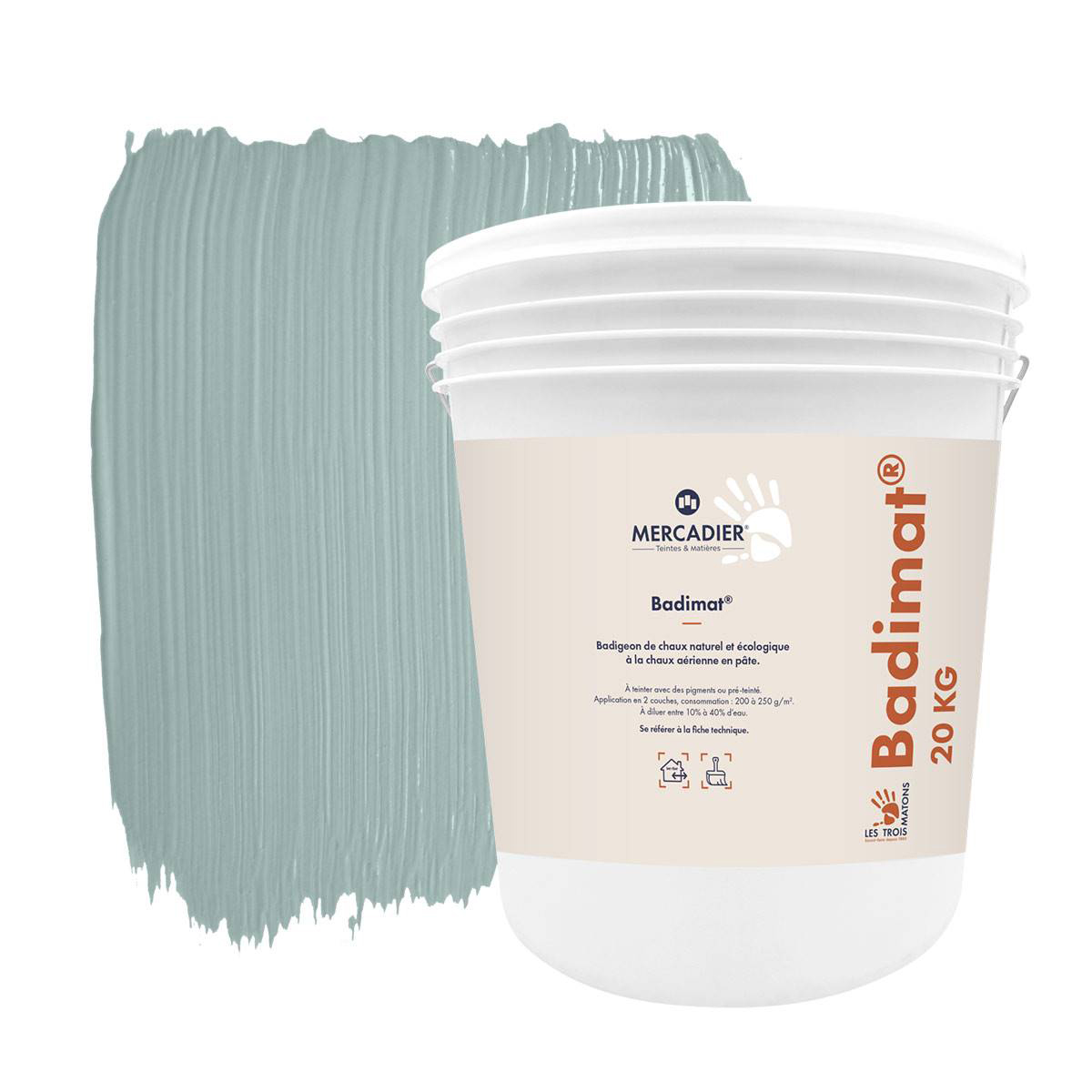 Badimat® - Couleur Trempette - 20 kg - Badigeon de chaux - Préteinté pâte pigmentaire