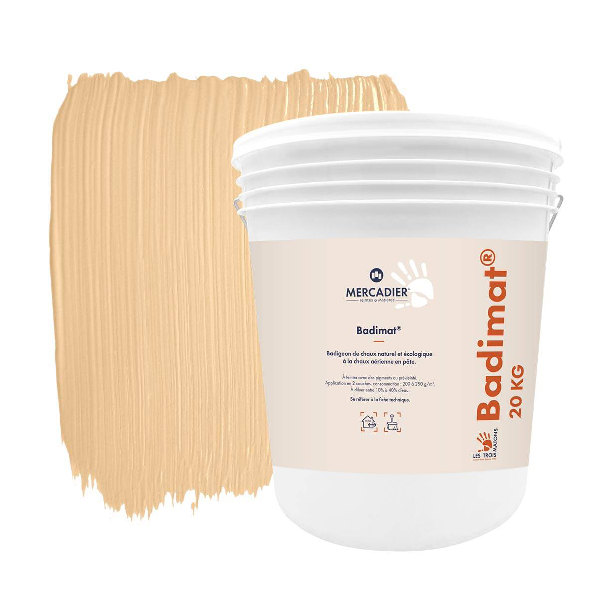 Badimat® - Couleur Gibassier - 20 kg - Badigeon de chaux - Pigments Poudre