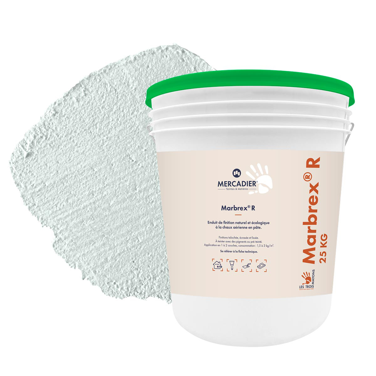 MARBREX® R - Couleur Pescadou - 25 kg - Enduit de chaux - Préteinté pâte pigmentaire