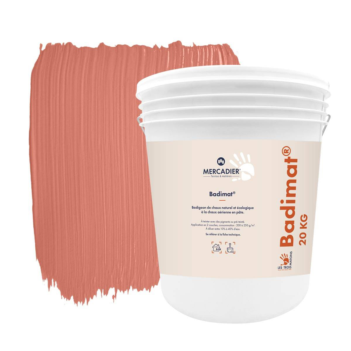 Badimat® - Couleur Santoun - 20 kg - Badigeon de chaux - Pigments Poudre