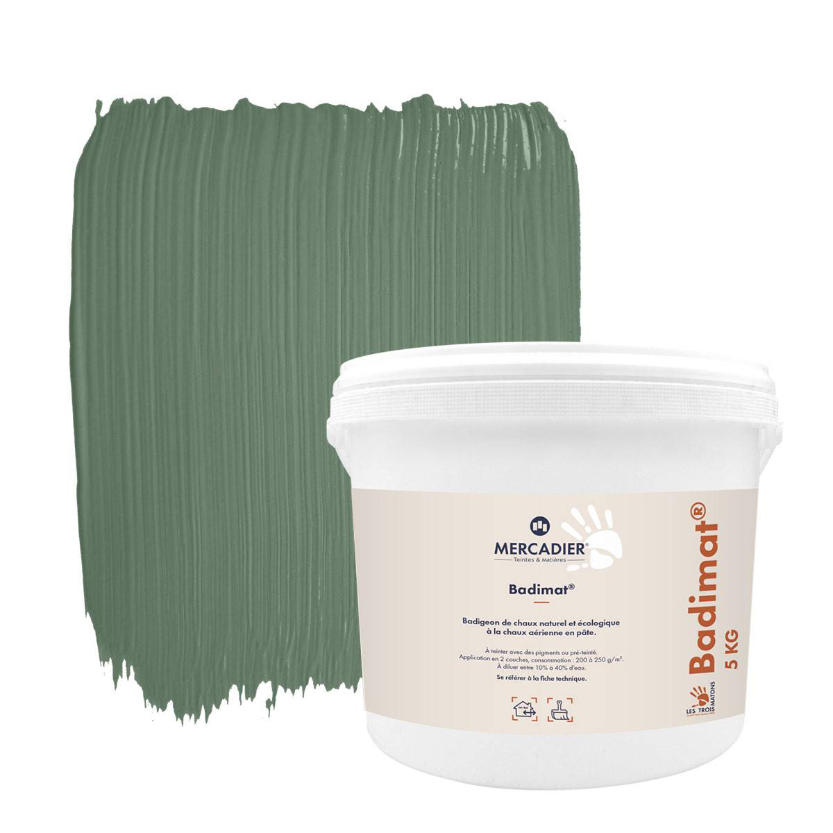 Badimat® - Couleur Grand pin - 5 kg - Badigeon de chaux - Préteinté pâte pigmentaire