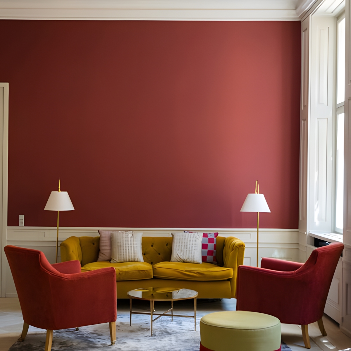 Peinture Flat Eggshell - Satin ultra Résistant - No.43 Eating Room Red - 5L
