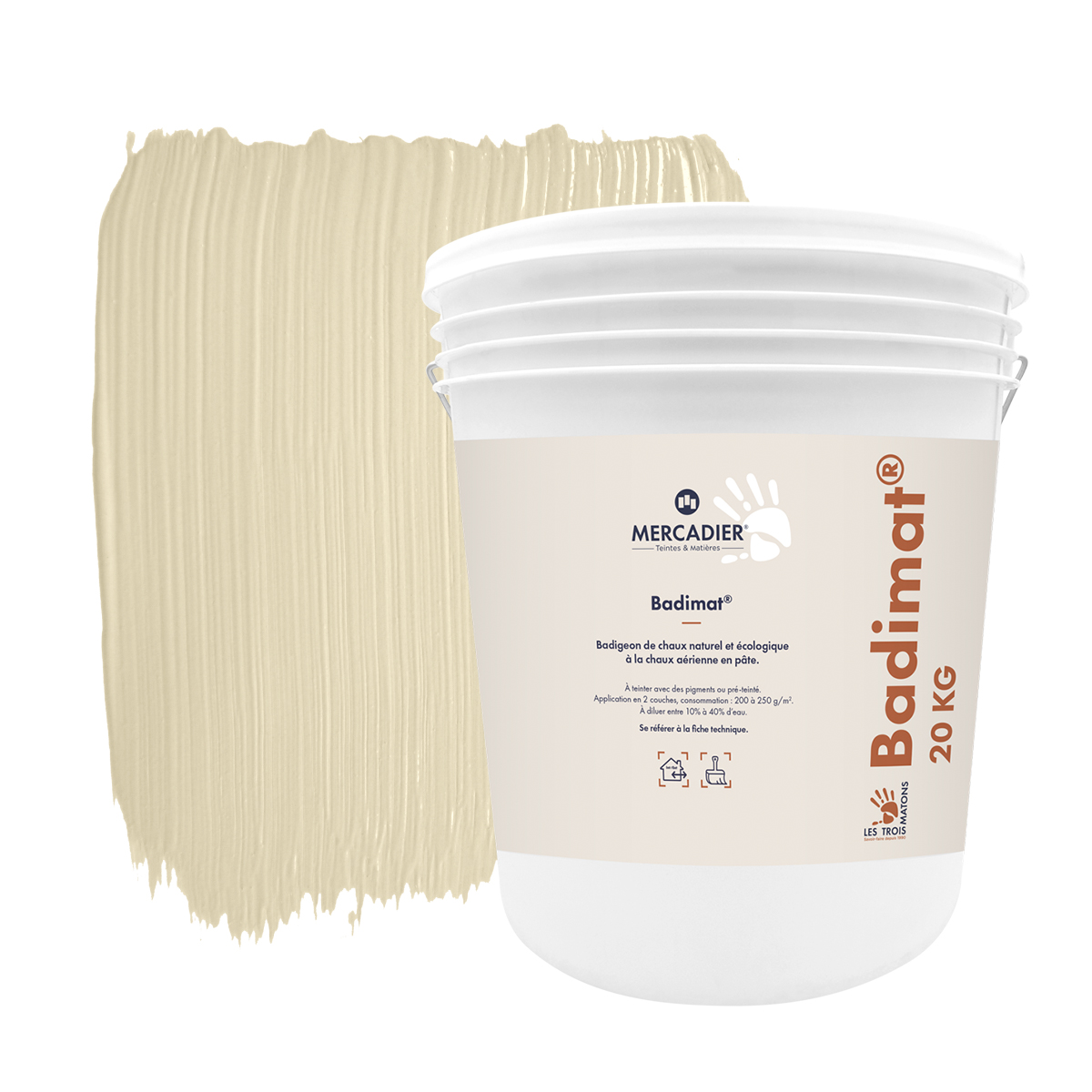 Badigeon de Chaux Badimat® - Couleur SAKE - Préteinté pâte pigmentaire - 20kg