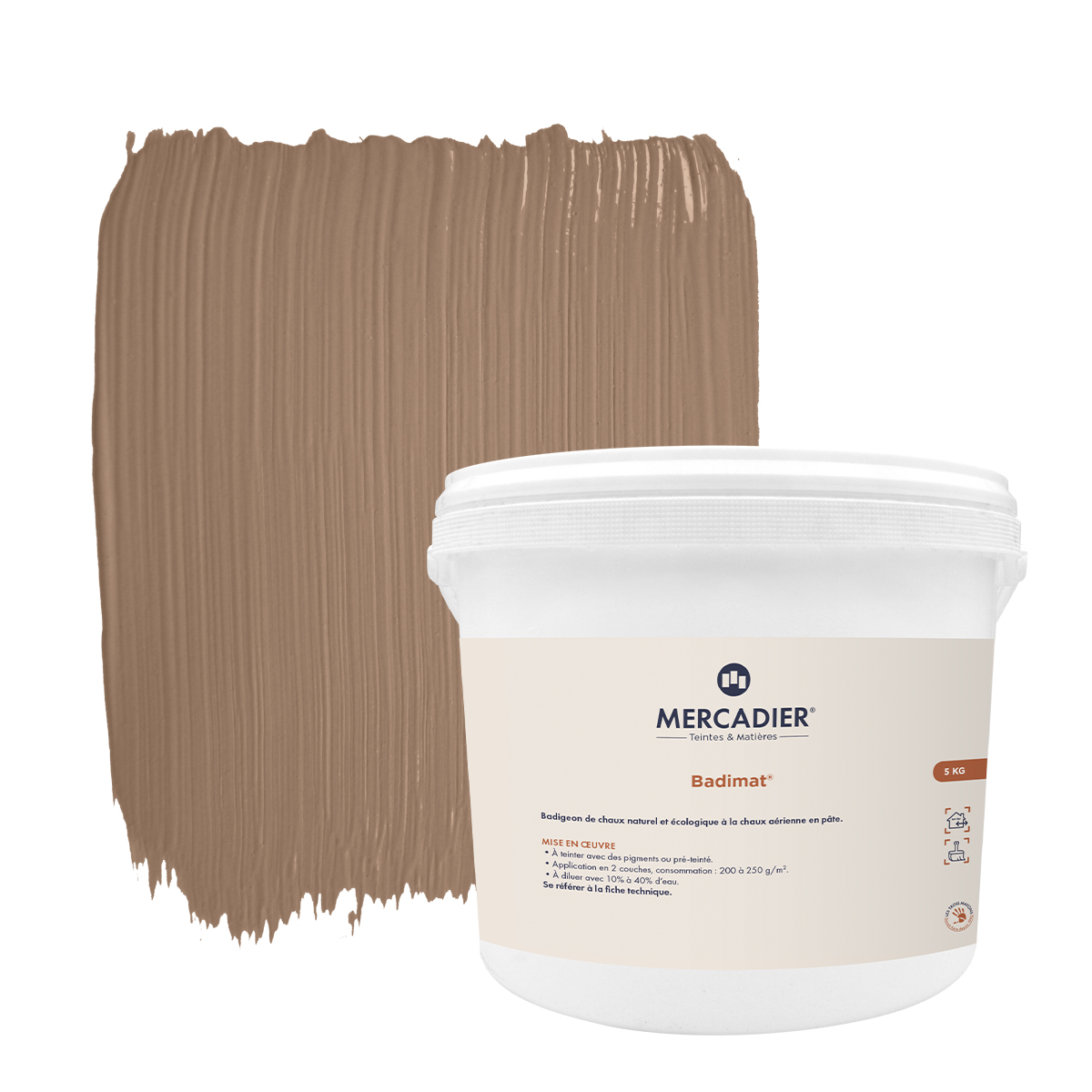 Badigeon de Chaux Badimat® - Couleur KOHI - Préteinté pâte pigmentaire - 5kg