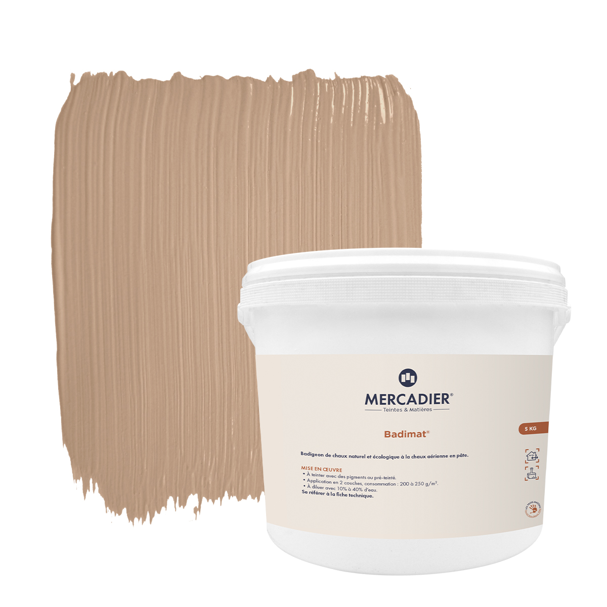 Badigeon de Chaux Badimat® - Couleur SABI - Préteinté pâte pigmentaire - 5kg
