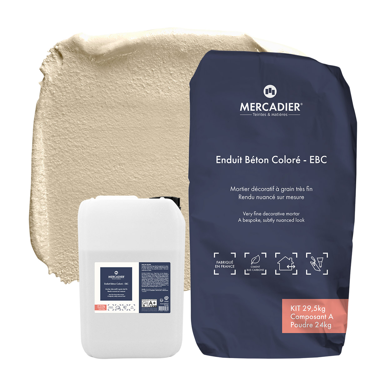 Enduit Béton Coloré - EBC  - Couleur NENDO - 29,5kg (Poudre en SAC + Liant)