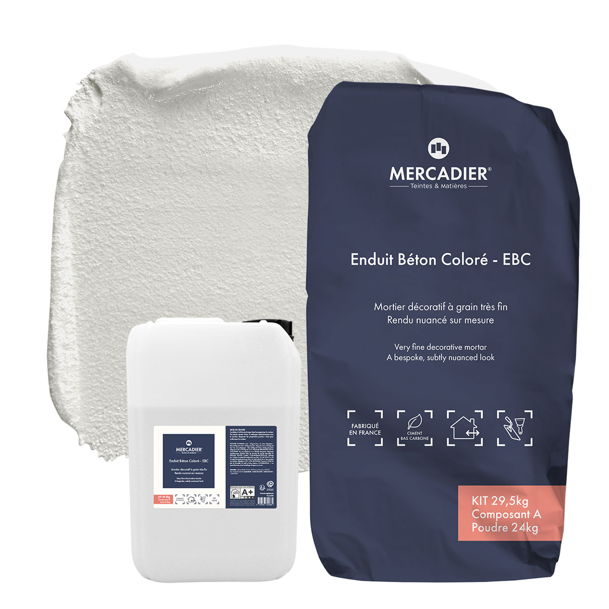 Enduit Béton Coloré - EBC  - Couleur RAKU - 29,5kg (Poudre en SAC + Liant)