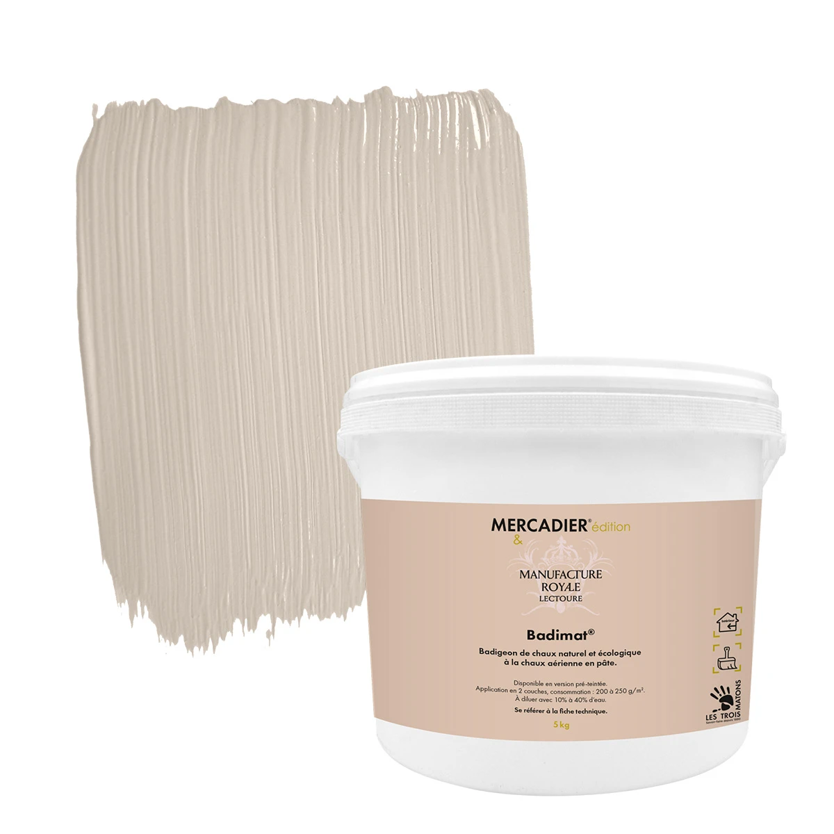 Badigeon de Chaux Badimat - Couleur TOURTERELLE