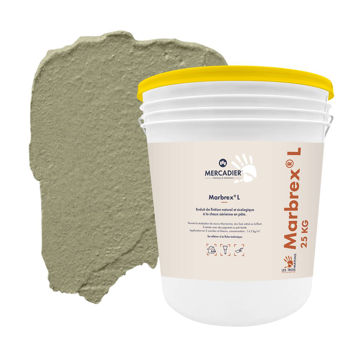 Enduit de Chaux Naturelles - Marbrex L - Couleur JOUBARBE