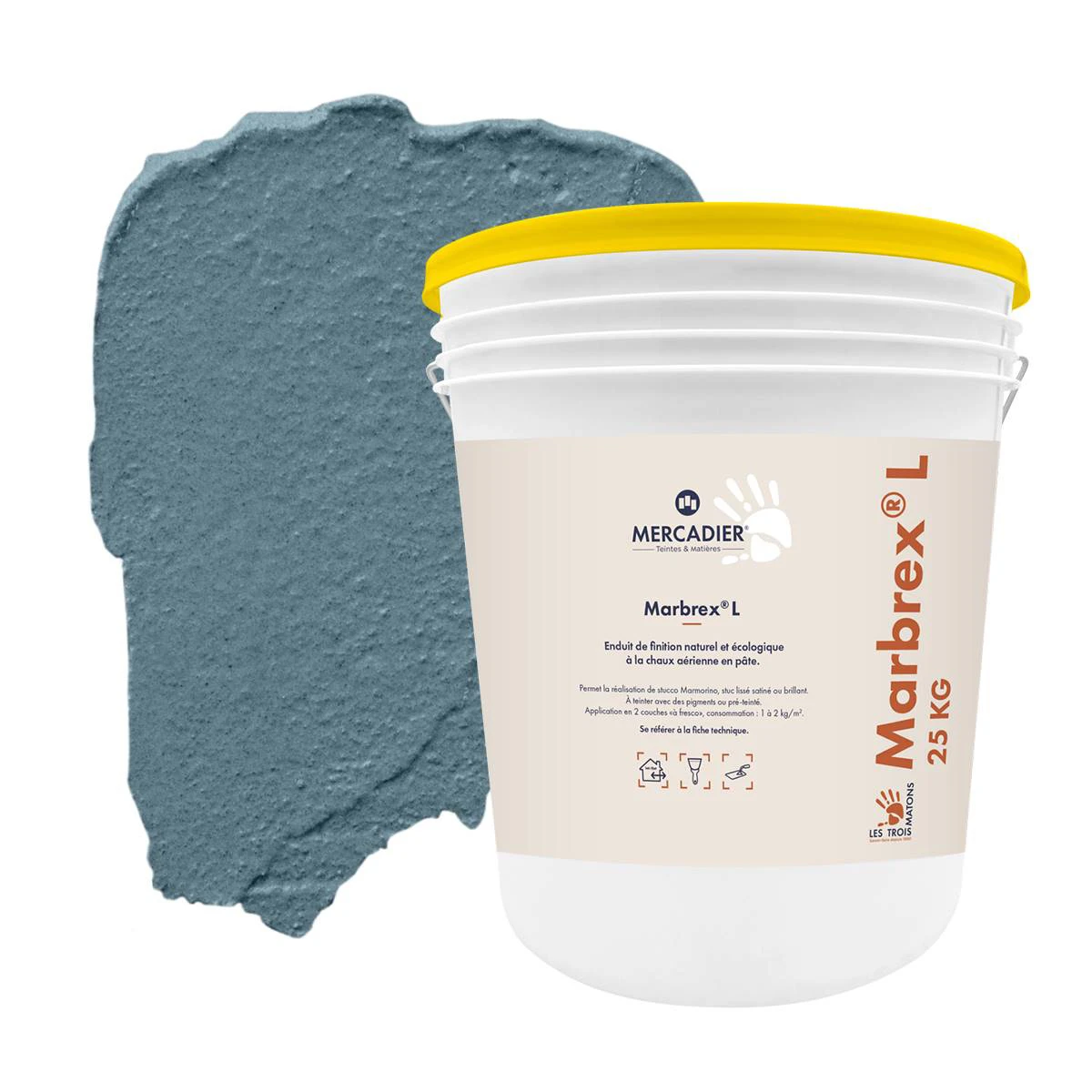Enduit de Chaux Naturelles - Marbrex L - Couleur MIRAMAR
