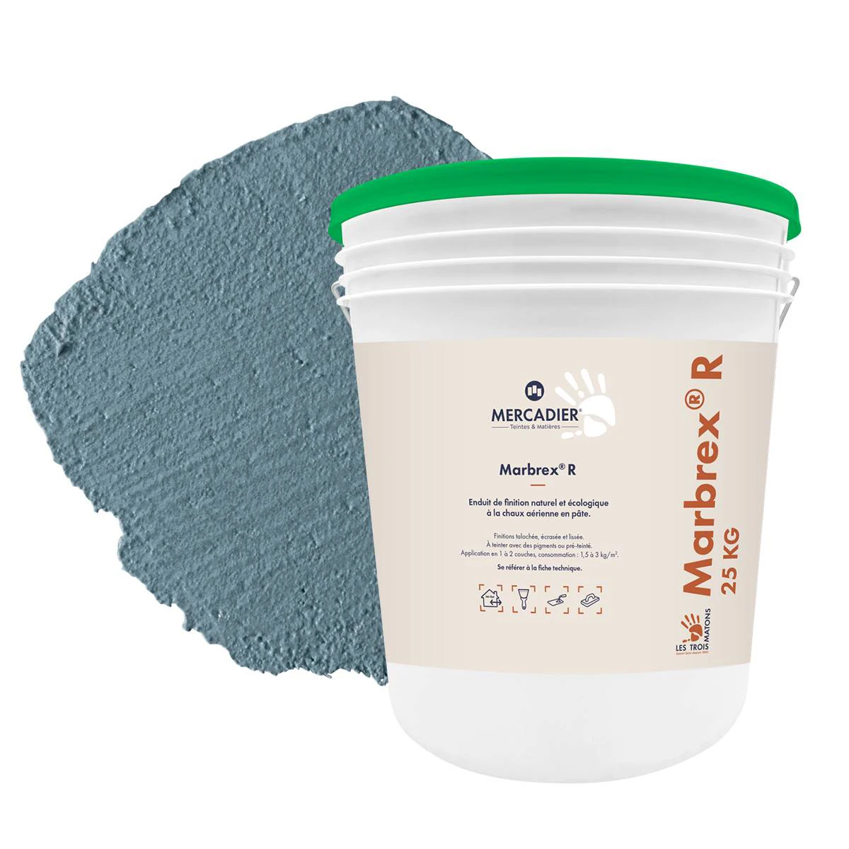 Enduit de Chaux Naturelles - Marbrex R - Couleur MIRAMAR