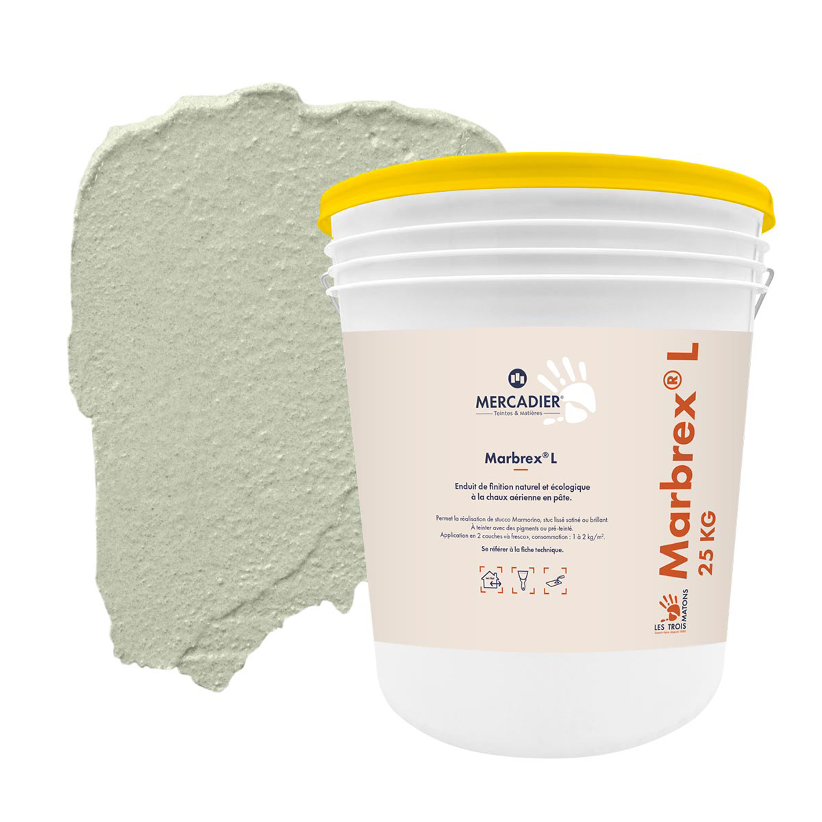 Enduit de Chaux Naturelles - Marbrex L - Couleur OULIVIÉ
