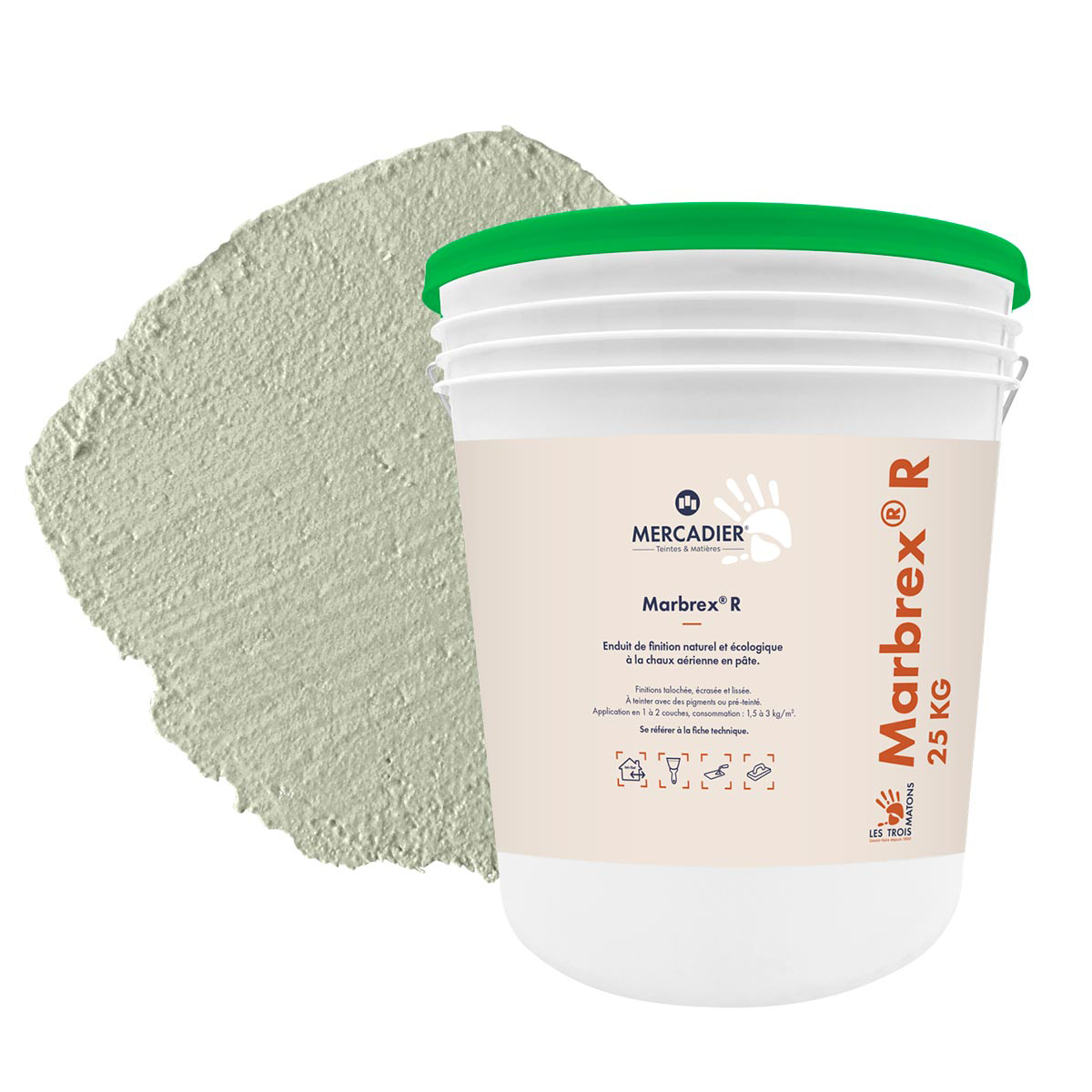 Enduit de Chaux Naturelles - Marbrex R - Couleur OULIVIÉ
