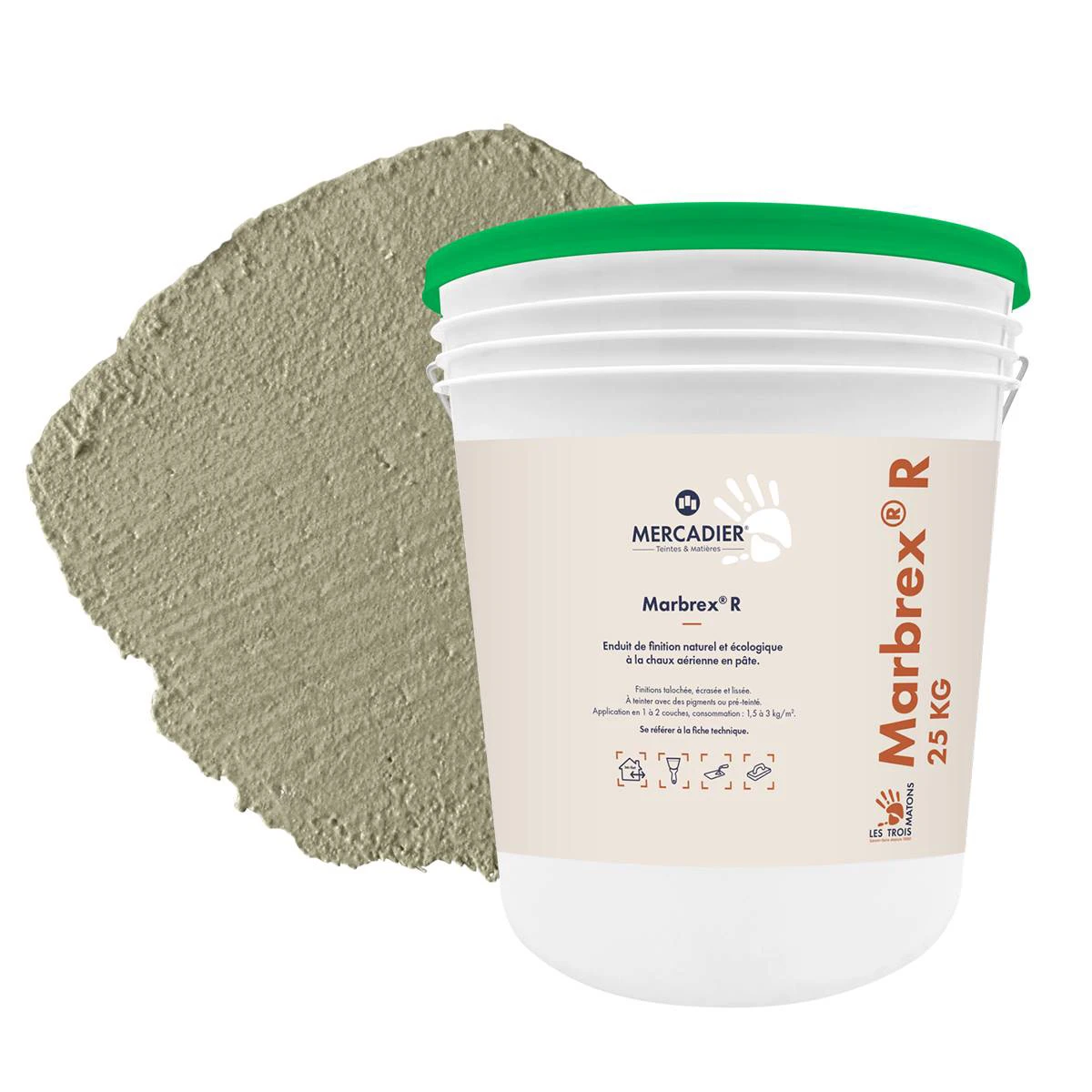Enduit de Chaux Naturelles - Marbrex R - Couleur LAURIER